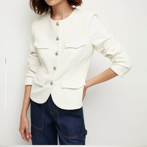 Veronica Beard Kensington Knit Jacket, M Ivory Like New!